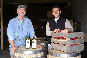 Bob and son Rob Antanitis in aging room